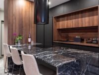 marble countertop in a luxury kitchen